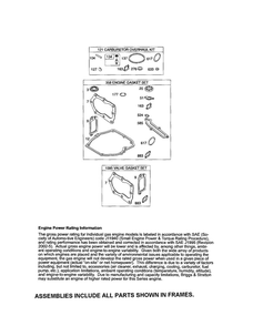Gasket Sets Diagram and Parts List for 126T02-1225-EA  Briggs and Stratton Engine